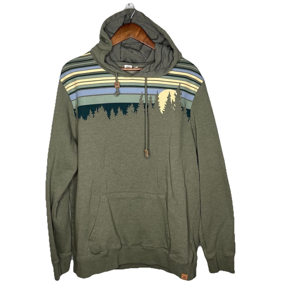 Tentree Juniper Hoodie Men's XL Green Heather Pullover Sweatshirt Top Nature